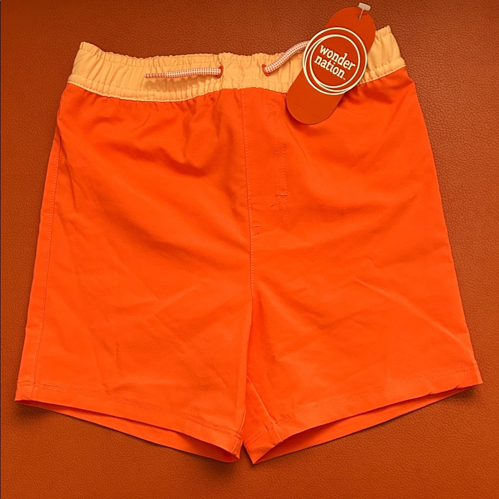 Wonder Nation Kids Rashguard Set - Peach, Orange, and White